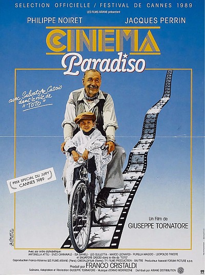 Cinema Paradiso film de Salvatore Tornatorre avec Philippe Noiret et Jacques Perrin